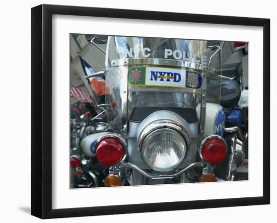 Police Harley Davidson Motorbike, New York City, New York, United States of America, North America-Hans Peter Merten-Framed Photographic Print