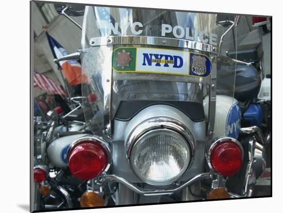 Police Harley Davidson Motorbike, New York City, New York, United States of America, North America-Hans Peter Merten-Mounted Photographic Print