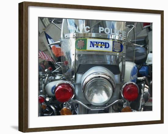 Police Harley Davidson Motorbike, New York City, New York, United States of America, North America-Hans Peter Merten-Framed Photographic Print