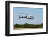 Police Helicopter Flying above a Tree Line on a Sunny Day-icholakov-Framed Photographic Print