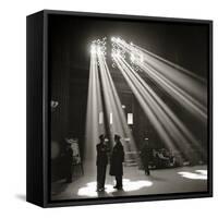 Police in Waiting Room of the Union Station, Chicago-null-Framed Stretched Canvas