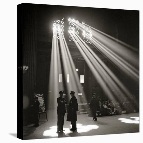 Police in Waiting Room of the Union Station, Chicago-null-Stretched Canvas