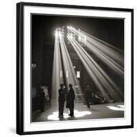 Police in Waiting Room of the Union Station, Chicago-null-Framed Photographic Print