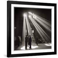 Police in Waiting Room of the Union Station, Chicago-null-Framed Photographic Print