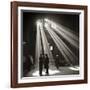 Police in Waiting Room of the Union Station, Chicago-null-Framed Photographic Print