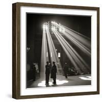 Police in Waiting Room of the Union Station, Chicago-null-Framed Photographic Print