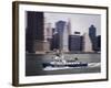 Police Launch, Hudson River, New York City, United States of America, North America-null-Framed Photographic Print