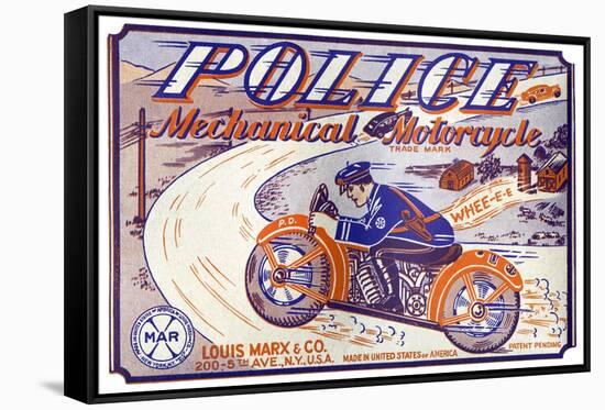 Police Mechanical Motorcycle-null-Framed Stretched Canvas