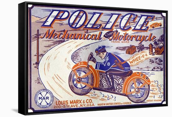 Police Mechanical Motorcycle-null-Framed Stretched Canvas