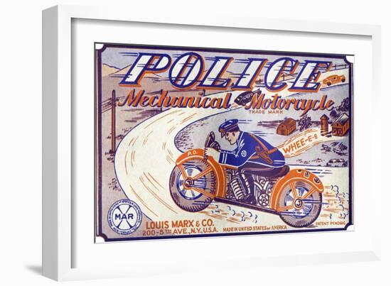 Police Mechanical Motorcycle-null-Framed Art Print