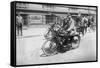 Police Mobile Motorcycle Machine Gun-null-Framed Stretched Canvas