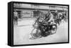 Police Mobile Motorcycle Machine Gun-null-Framed Stretched Canvas