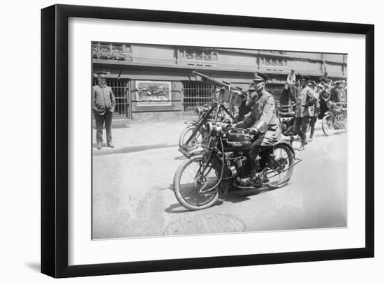 Police Mobile Motorcycle Machine Gun-null-Framed Art Print