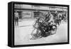 Police Mobile Motorcycle Machine Gun-null-Framed Stretched Canvas