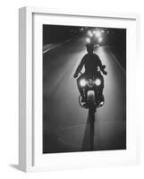 Police Motorcycle Leading Adlai E. Stevenson's Motorcade During His Campaign Tour-null-Framed Photographic Print