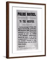 Police Notice to the Occupier Relating to Murders in Whitechapel, 30th September 1888-null-Framed Giclee Print