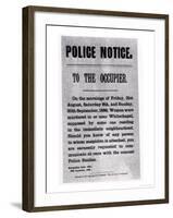 Police Notice to the Occupier Relating to Murders in Whitechapel, 30th September 1888-null-Framed Giclee Print