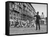 Police Officer Directing Traffic-Dmitri Kessel-Framed Stretched Canvas