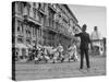 Police Officer Directing Traffic-Dmitri Kessel-Stretched Canvas