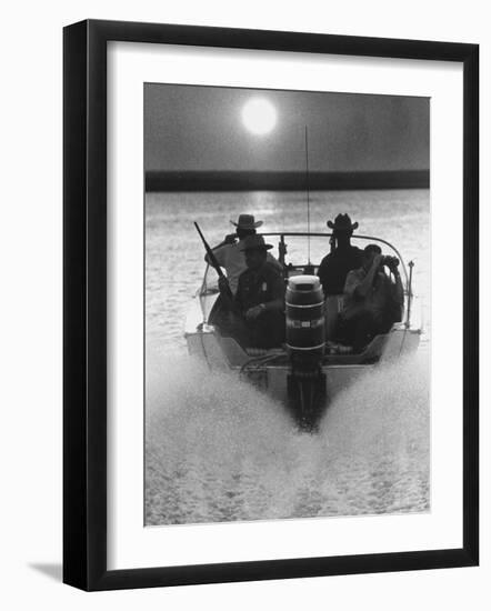 Police Patrolling the Waters Between Mexico and the US Looking for Marijuana Smugglers-Co Rentmeester-Framed Photographic Print
