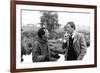 POLICE PYTHON, 1976 directed by ALAIN CORNEAU On the set, Alain Corneau directs Yves Montand (b/w p-null-Framed Photo