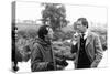 POLICE PYTHON, 1976 directed by ALAIN CORNEAU On the set, Alain Corneau directs Yves Montand (b/w p-null-Stretched Canvas