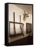Police Station Gun Rack, Old Cowtown Museum, Wichita, Kansas, USA-Walter Bibikow-Framed Stretched Canvas