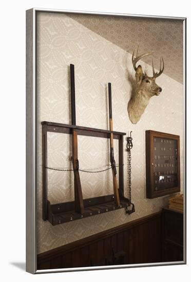 Police Station Gun Rack, Old Cowtown Museum, Wichita, Kansas, USA-Walter Bibikow-Framed Photographic Print