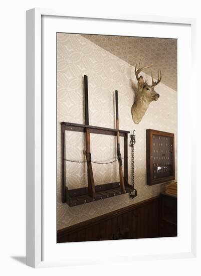 Police Station Gun Rack, Old Cowtown Museum, Wichita, Kansas, USA-Walter Bibikow-Framed Photographic Print