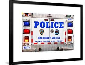 Police Truck, Police Department City of New York, Nypd, US, USA, White Frame, Full Size Photography-Philippe Hugonnard-Framed Art Print