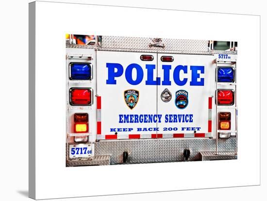 Police Truck, Police Department City of New York, Nypd, US, USA, White Frame, Full Size Photography-Philippe Hugonnard-Stretched Canvas