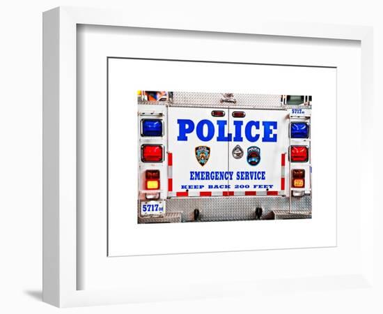 Police Truck, Police Department City of New York, Nypd, US, USA, White Frame, Full Size Photography-Philippe Hugonnard-Framed Art Print