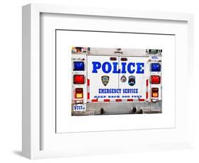 Police Truck, Police Department City of New York, Nypd, US, USA, White Frame, Full Size Photography-Philippe Hugonnard-Framed Art Print