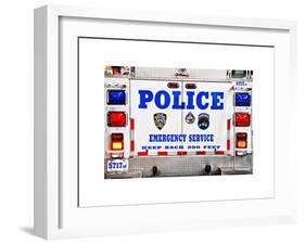 Police Truck, Police Department City of New York, Nypd, US, USA, White Frame, Full Size Photography-Philippe Hugonnard-Framed Art Print