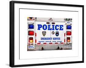 Police Truck, Police Department City of New York, Nypd, US, USA, White Frame, Full Size Photography-Philippe Hugonnard-Framed Art Print