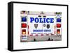 Police Truck, Police Department City of New York, Nypd, US, USA, White Frame, Full Size Photography-Philippe Hugonnard-Framed Stretched Canvas