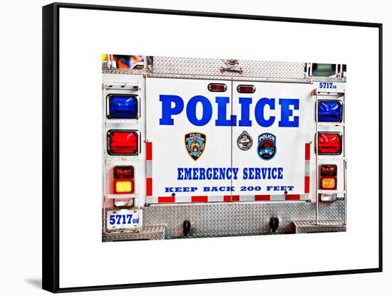 Police Truck, Police Department City of New York, Nypd, US, USA, White Frame, Full Size Photography-Philippe Hugonnard-Framed Stretched Canvas