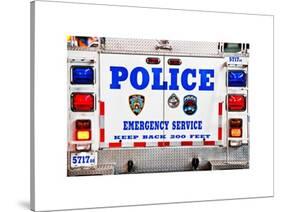 Police Truck, Police Department City of New York, Nypd, US, USA, White Frame, Full Size Photography-Philippe Hugonnard-Stretched Canvas