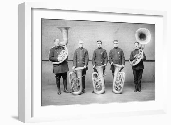 Police Tuba Quartet-null-Framed Art Print