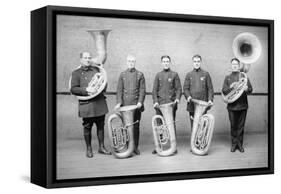 Police Tuba Quartet-null-Framed Stretched Canvas