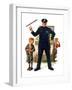 "Policeman and Boy with Slingshot,"March 15, 1930-Frederic Stanley-Framed Giclee Print