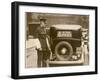 Policeman and Police Car-null-Framed Photographic Print