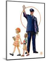 "Policeman and School Children,"October 3, 1931-Joseph Christian Leyendecker-Mounted Giclee Print