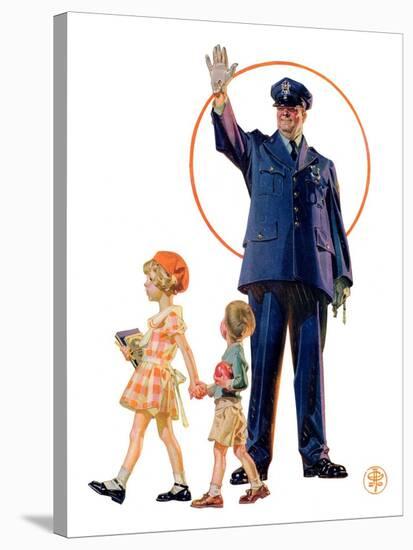 "Policeman and School Children,"October 3, 1931-Joseph Christian Leyendecker-Stretched Canvas