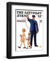 "Policeman and School Children," Saturday Evening Post Cover, October 3, 1931-Joseph Christian Leyendecker-Framed Giclee Print