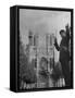 Policeman Directing Traffic in Front of the Reims Cathedral-Nat Farbman-Framed Stretched Canvas