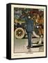 Policeman on Traffic Duty-Charles Robinson-Framed Stretched Canvas