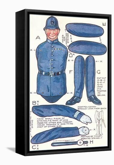 Policeman Paperdoll-null-Framed Stretched Canvas