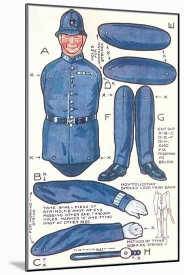 Policeman Paperdoll-null-Mounted Art Print