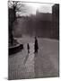 Policeman Talking to Lost Child on a Cobbled Street in Edinburgh, Scotland-null-Mounted Photographic Print